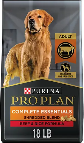 Menjar sec per a gossos de fórmula per a carn i arròs de Purina Pro Plan per a adults