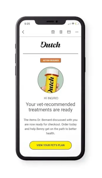 Holländsk behandlingsmail på telefon