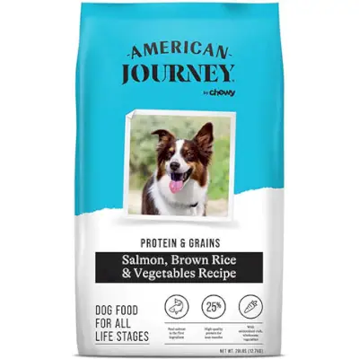 AMERICAN JOURNEY Active Life Formula Rezeptur für Lachs, braunen Reis und Gemüse, Trockenfutter für Hunde, 28-Pfund-Beutel
