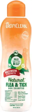 TropiClean naturlig loppe- og flåttsjampo for hunder