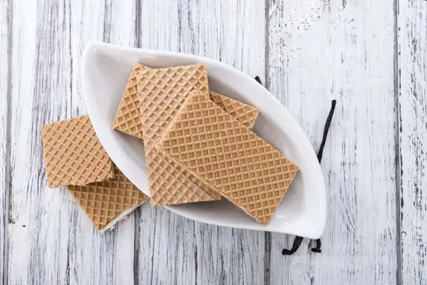 Krokante wafels met vanillecrème