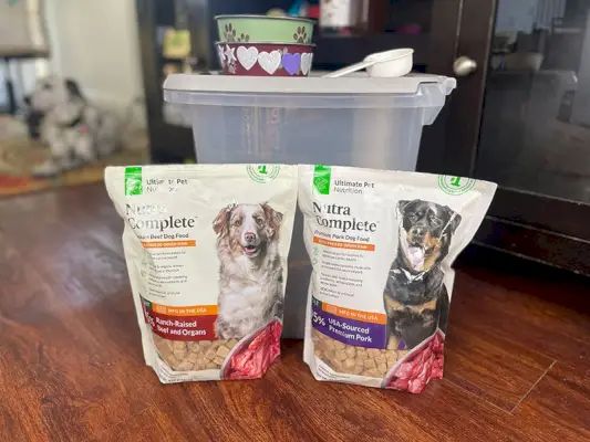 Embalatge complet d'aliments per a gossos de vedella i porc de nutra