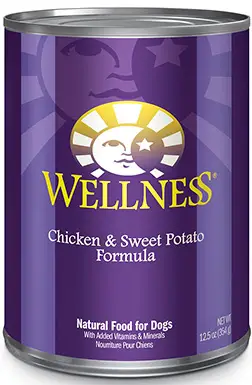 Kompletné wellness konzervované krmivo pre psov s kuracím mäsom a sladkými zemiakmi