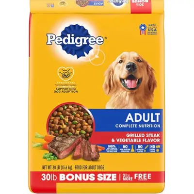 Pedigree Adult Complete Nutrition Грилована пържола и зеленчукова суха храна за кучета