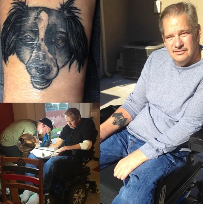 Hondeigenaar huisdier tattoo' title=