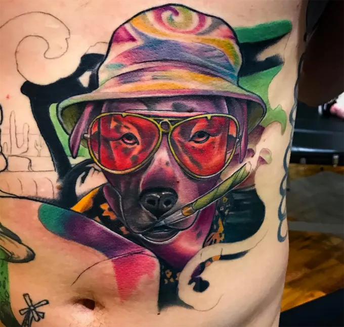 Hondeigenaar huisdier tattoo' title=